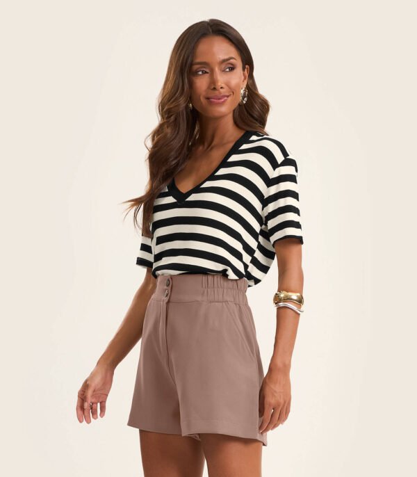 Polera Mujer Rayas Negra Marinera Rovitex - Imagen 3