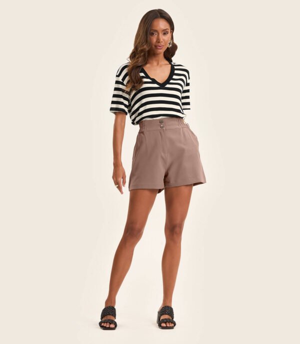 Polera Mujer Rayas Negra Marinera Rovitex - Imagen 2