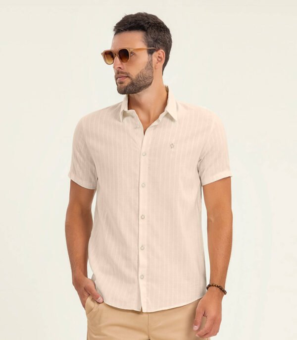 Camisa Crema Algodón Viscosa Diametro - Imagen 4