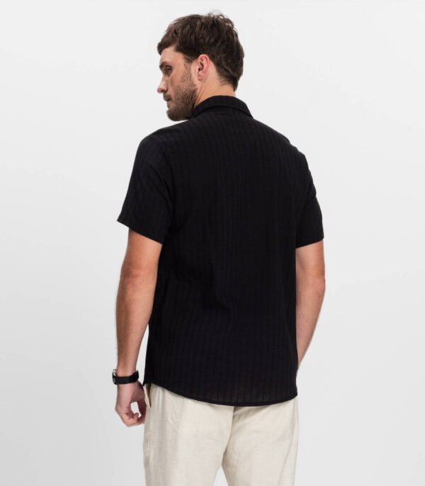 Camisa Manga Corta Algodón Viscosa Negra Diametro - Imagen 5